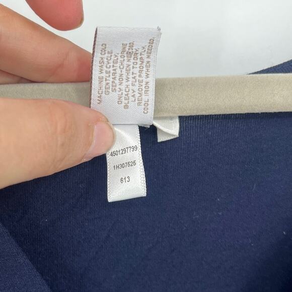 Vtg 90s Chico's Babydoll Maxi Dress Sz 16 Chicos 3 Asymmetrical Coastal Minimal - Picture 11 of 13